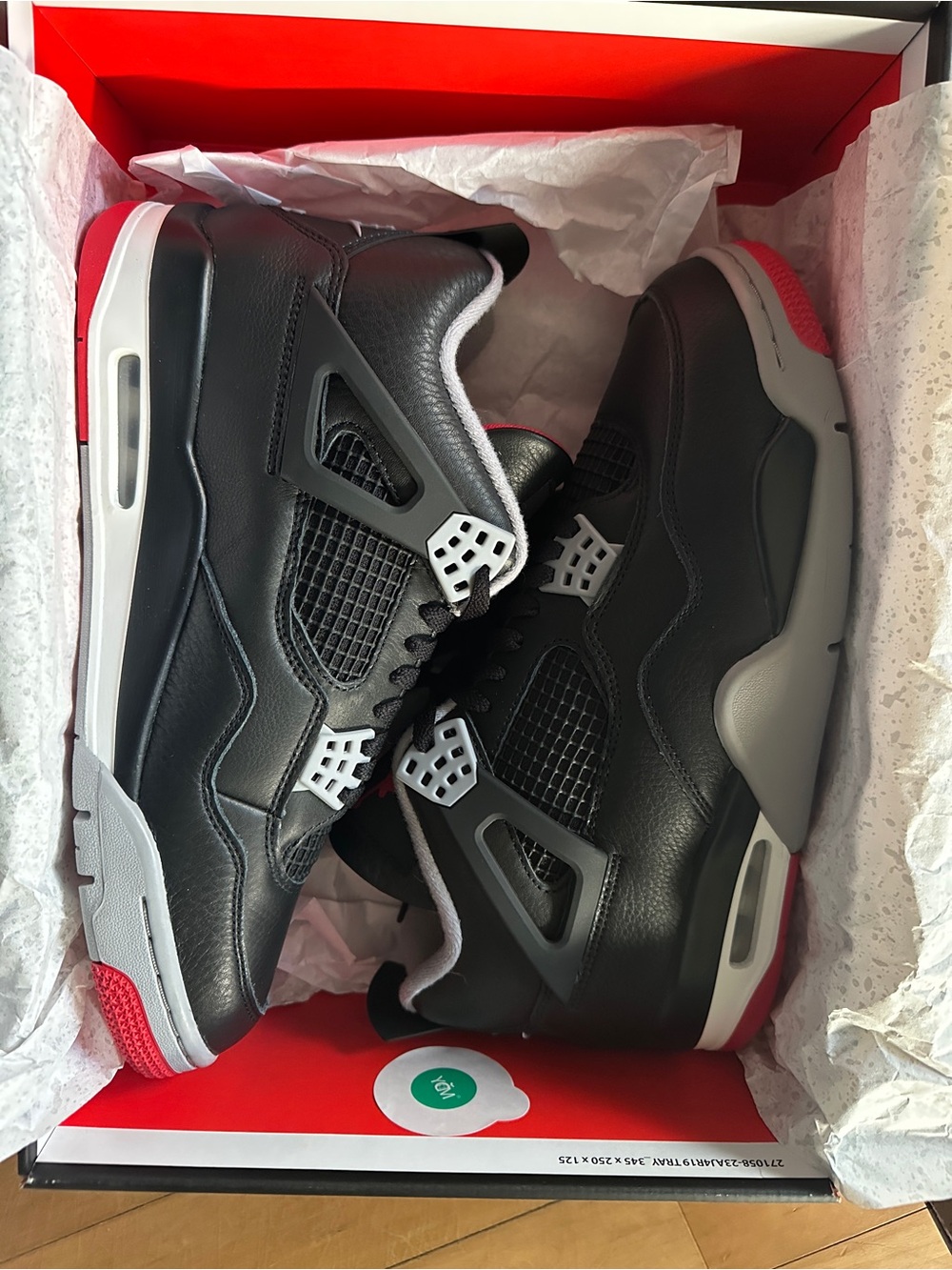 2024 Air Jordan 4 “Bred Reimagined” (black leather upper) - Picture 3 of 7